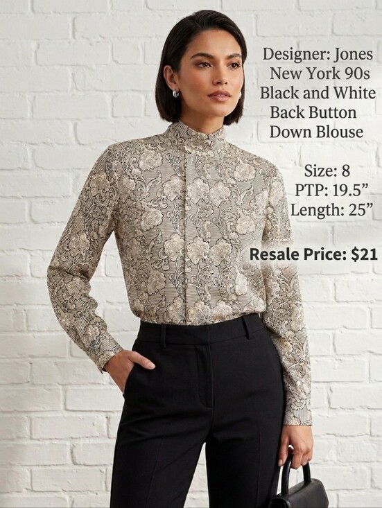 Jones New York Tops - Jones New York 90s Size 8 Blouse With Back Buttons